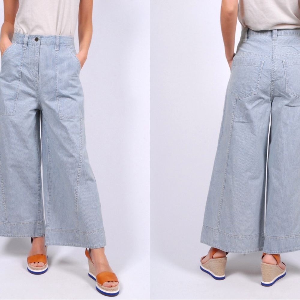 Ulla Johnson  Blue Wide-Leg Denim Pants